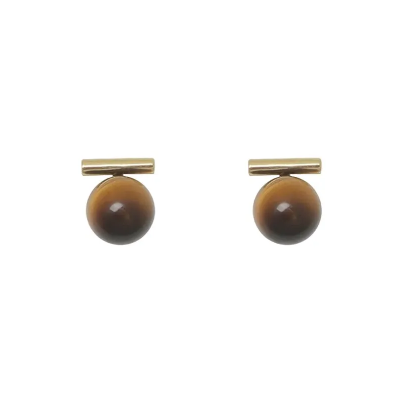 QIDUYINSHI Glass Cat Eye Stud Earrings Women's