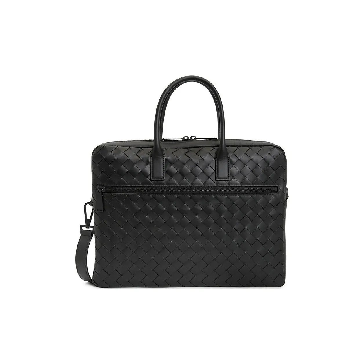 Bottega Veneta Cow Leather Portable One Shoulder Briefcase Men's Black