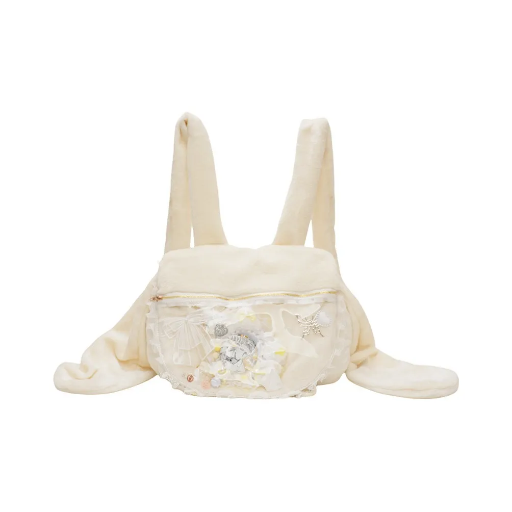 NOMK Плюшевый рюкзак обычный женский белый