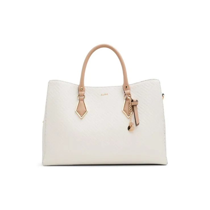 ALDO Artificial Leather Tote Crossbody Handbag Large Size Women's Bone