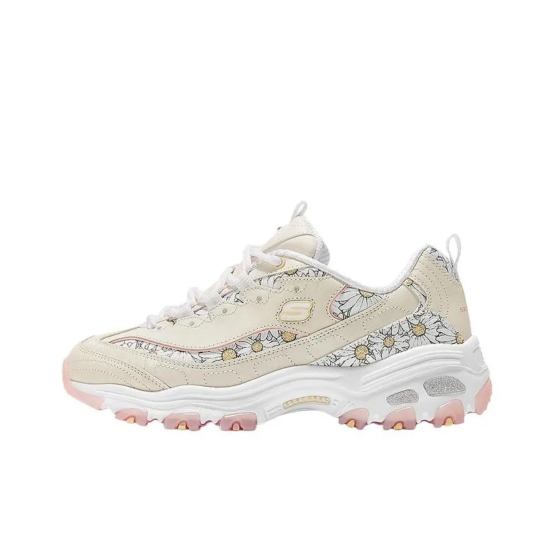 Skechers DLITES Низкий Топ Casual Женский Бежевый Белый Розовый