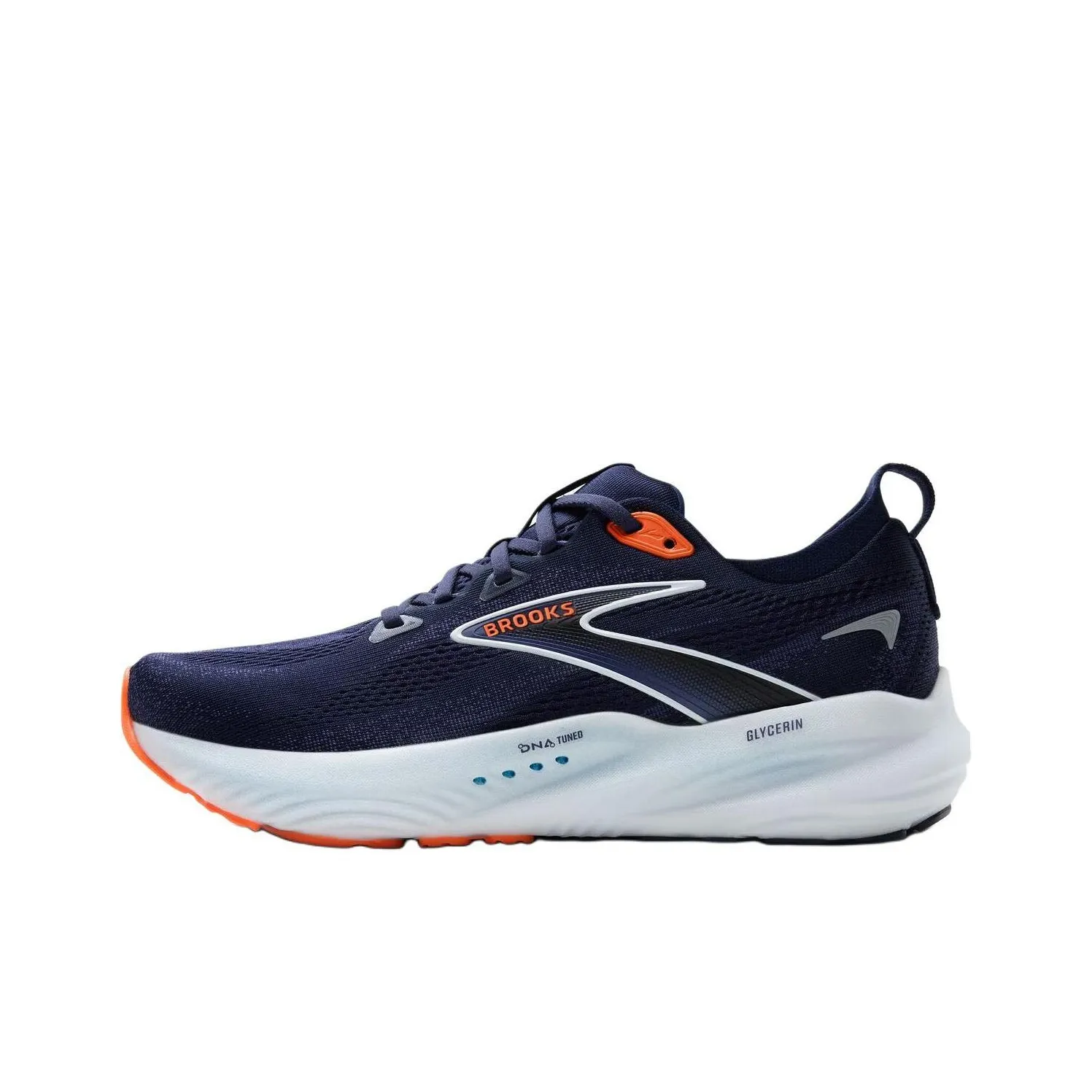 Brooks Slip-resistant Abrasion-resistant Low Top Беговые кроссовки Мужские Темно-синий Белый Оранжевый