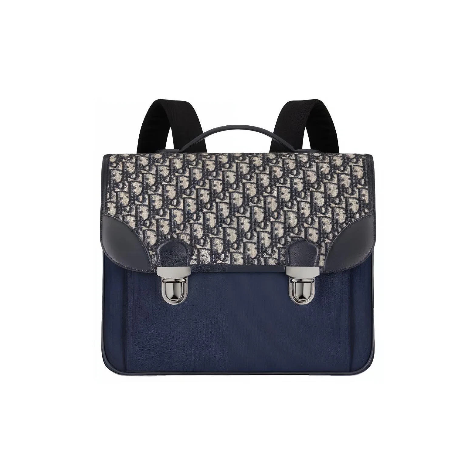 DIOR Canvas With Leather Backpack Kids' Blue & Beige