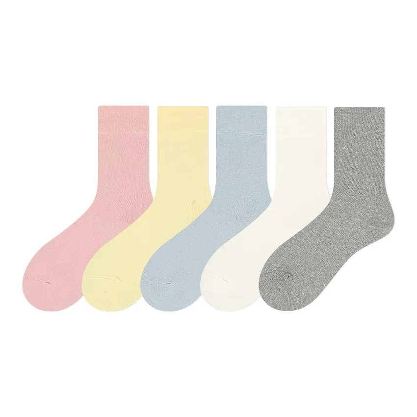 COTTON CHEESE Mid Calf Socks Unisex 5 Pack