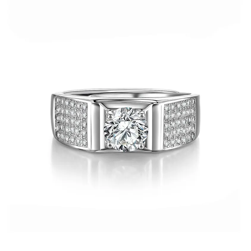 JINLIUFUJIXIANG Moissanite Collection S925 Silver Rings Men's