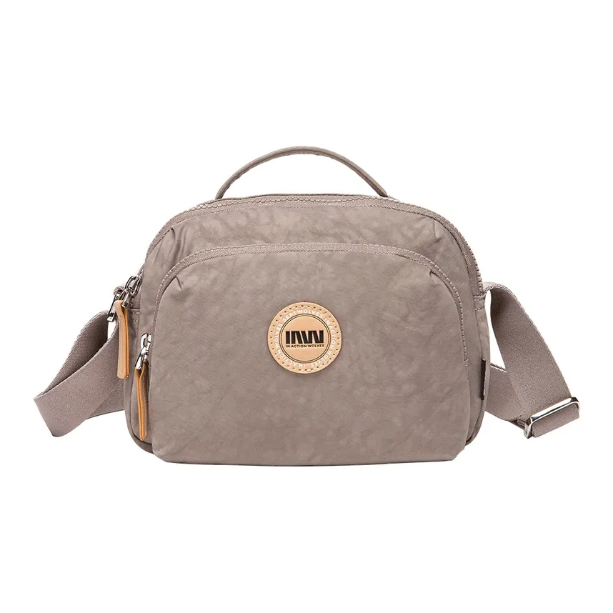 SEPTWOLVES Сумка через плечо из ткани среднего размера женская цвет хаки