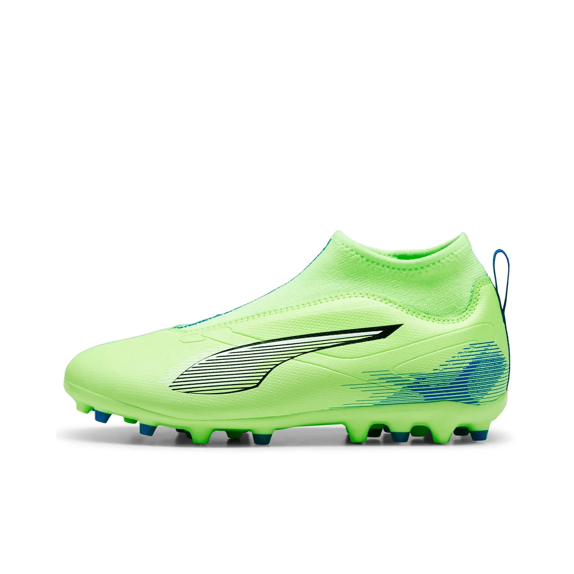 PUMA Ultra 5 Match Устойчивый к истиранию MID Топ Детские футбольные бутсы Зеленый