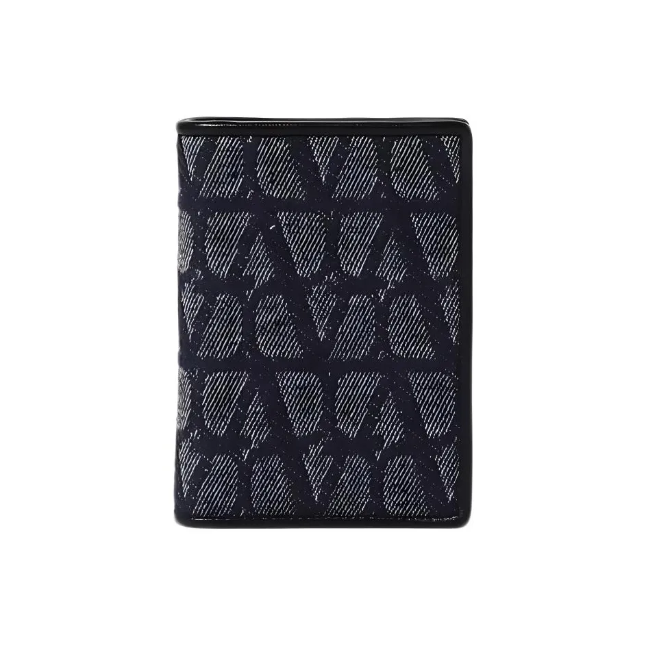 Valentino Cotton Denim Wallet Men's Blue Валиентино Хлопок Деним Кошелек Мужской Синий