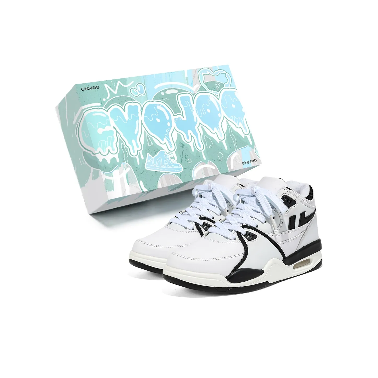 CVOJOO Пухлые туфли устойчивые к истиранию MID топ кроссовки для скейтбординга унисекс белый черный