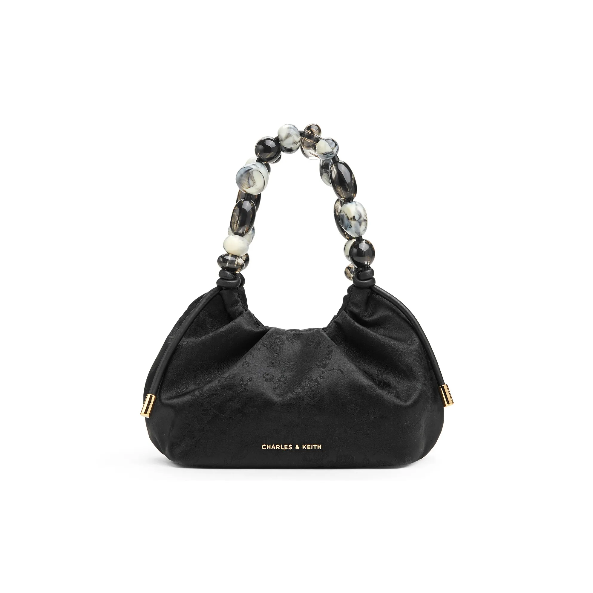 CHARLES&KEITH PU, Textile Mixture Wave Light Dewdrop Lucky Bag Crossbody Bag, Handbag Trumpets Women's Multicolor