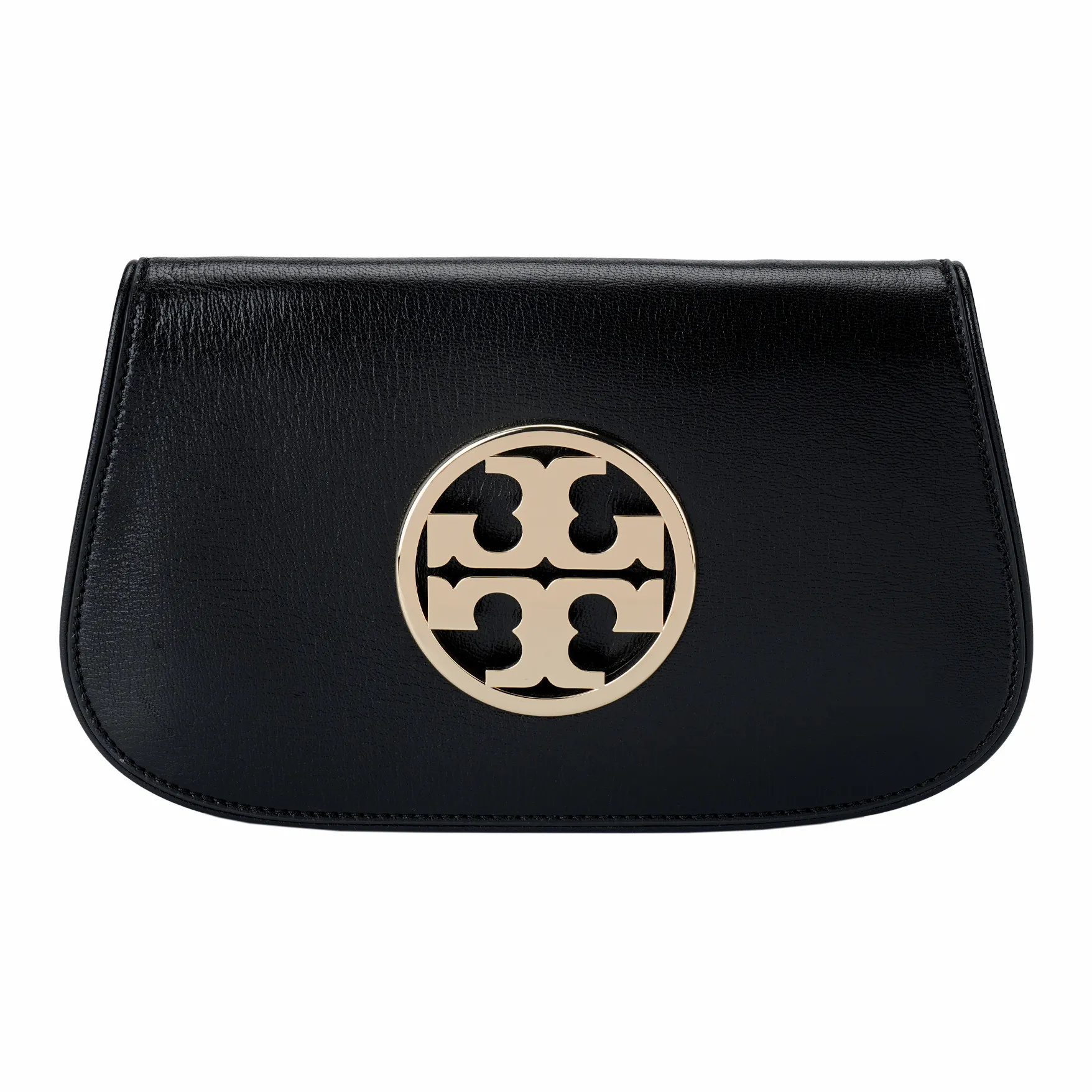 TORY BURCH Leather One Shoulder Crossbody Clutches Women's Black