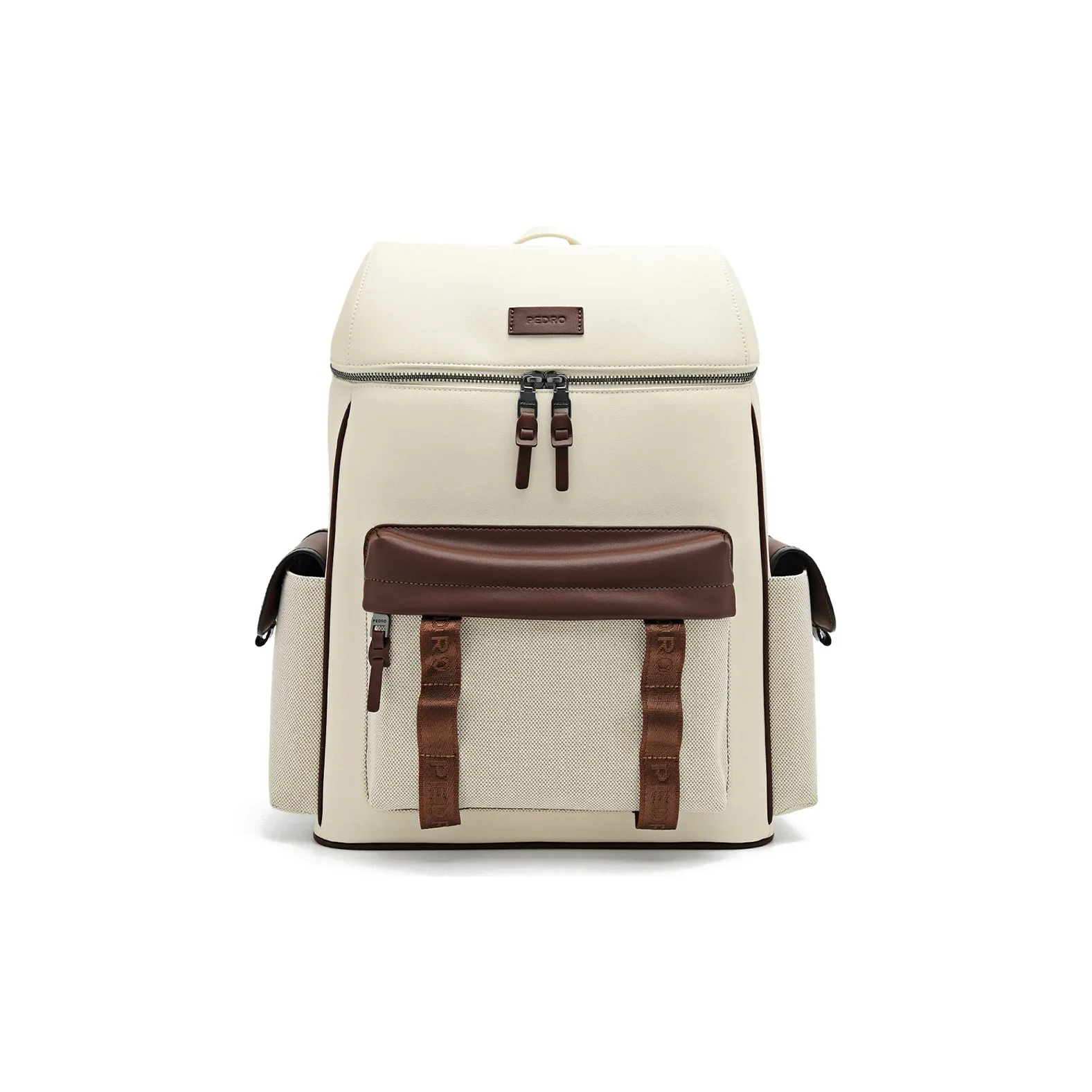 PEDRO Polyurethane Synthetic Leather Backpack Tubas Men's Black