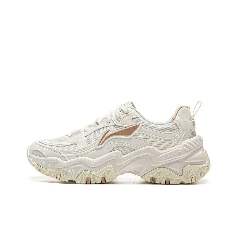 LiNing Brown Sugar Slip-resistant Abrasion-resistant Breathable Low-top Casual Women's White