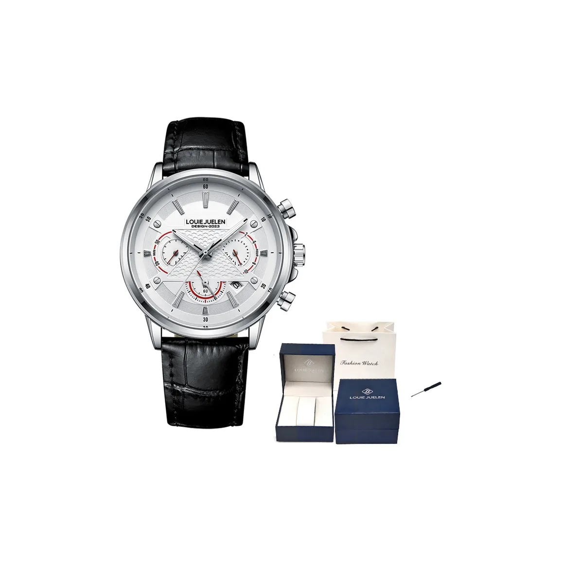 LOUIE JUELEN Автоматический Механический Механизм Мужские Часы 45 мм Белый