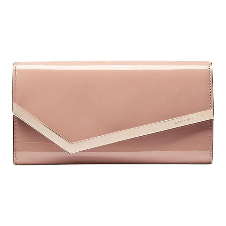 Jimmy Choo Gold Green Onion Cloth Handheld Shoulder Bag Women's Pink