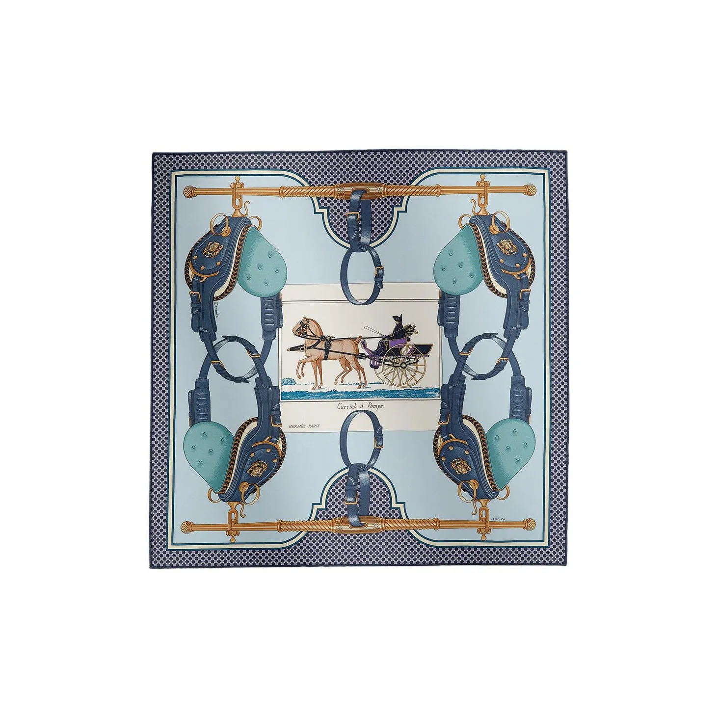 HERMES Silk Шелковые шарфы Унисекс Синий