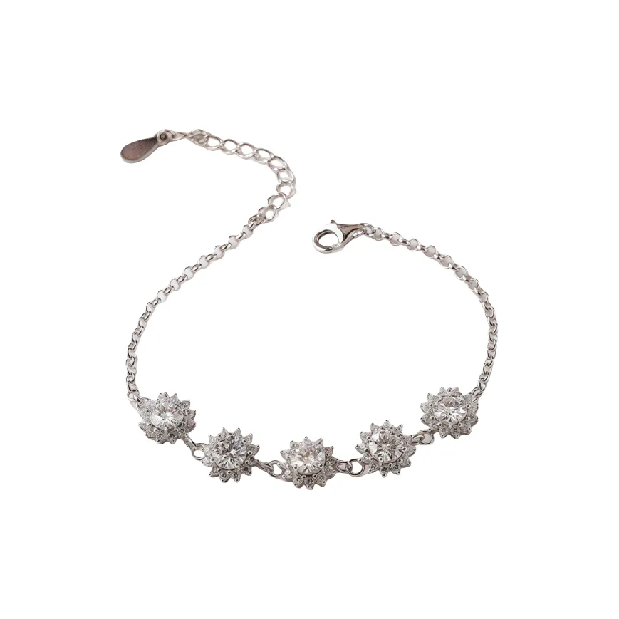 Stone On The Line S925 Sterling Silver Moissanite Bracelets Women's