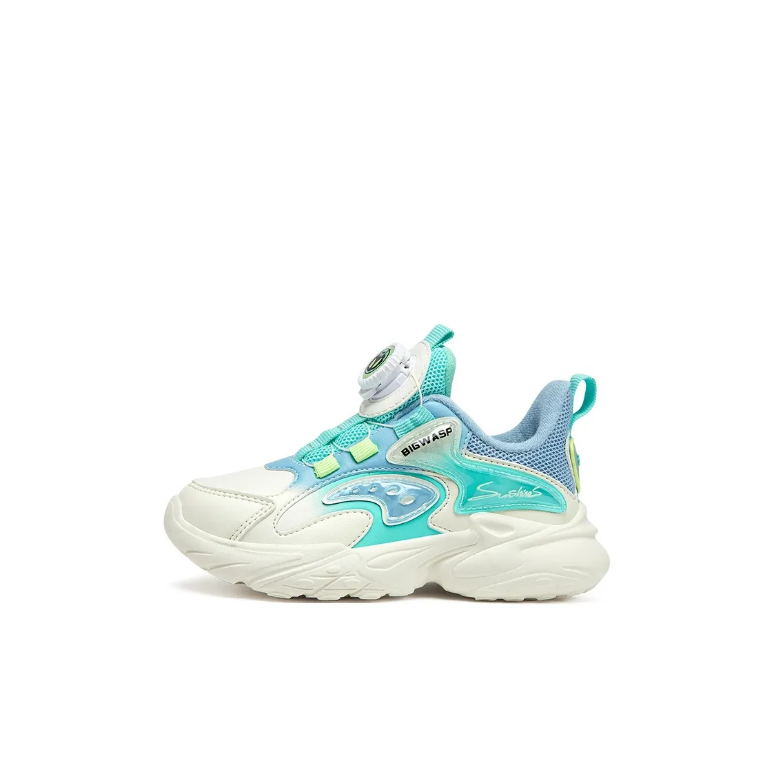BIG WASP Cushioned Water Resistant And Warm Kids Lifestyle Shoes White Green Kids'