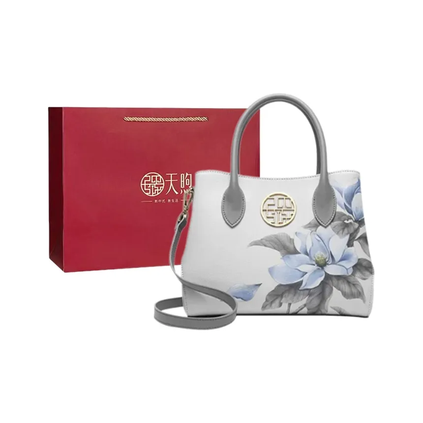 Pmsi Cow Leather Middle Aged Mother Bag Medium Size Women's Gray