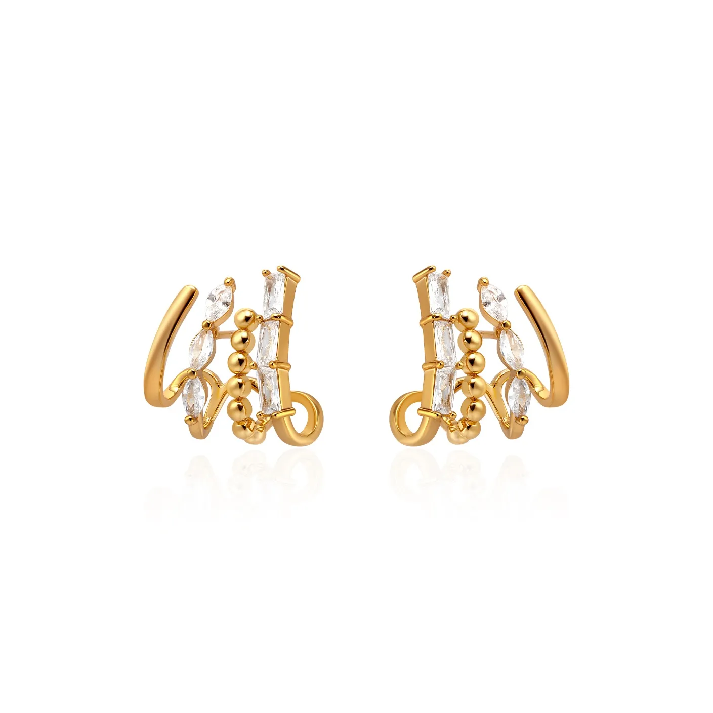 BOONEE ALUS Серьги с покрытием из золота 18 карат медный белое золото медный женские