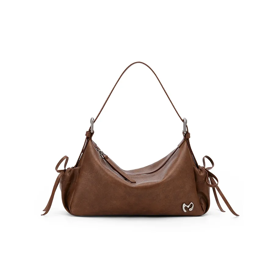 MCMIKO Cow Leather American Vintage Handheld Shoulder Bag Regular Women's Vintage Brown