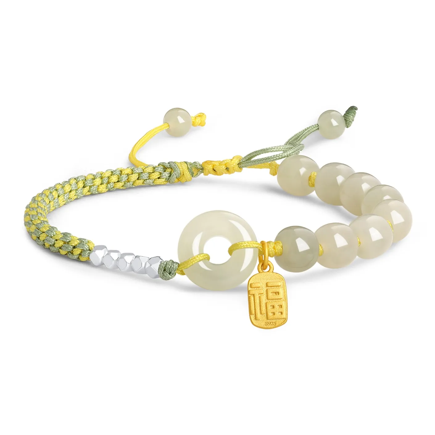 Lao Feng Xiang Bracelets Pale Greenish White Jade Unisex