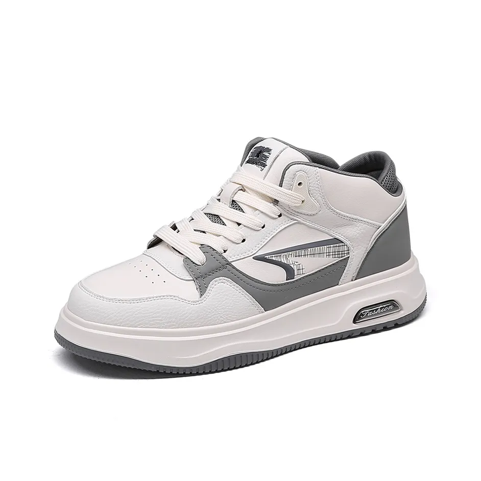 Spider King Mid Top Skateboard Shoes Men's White Gray