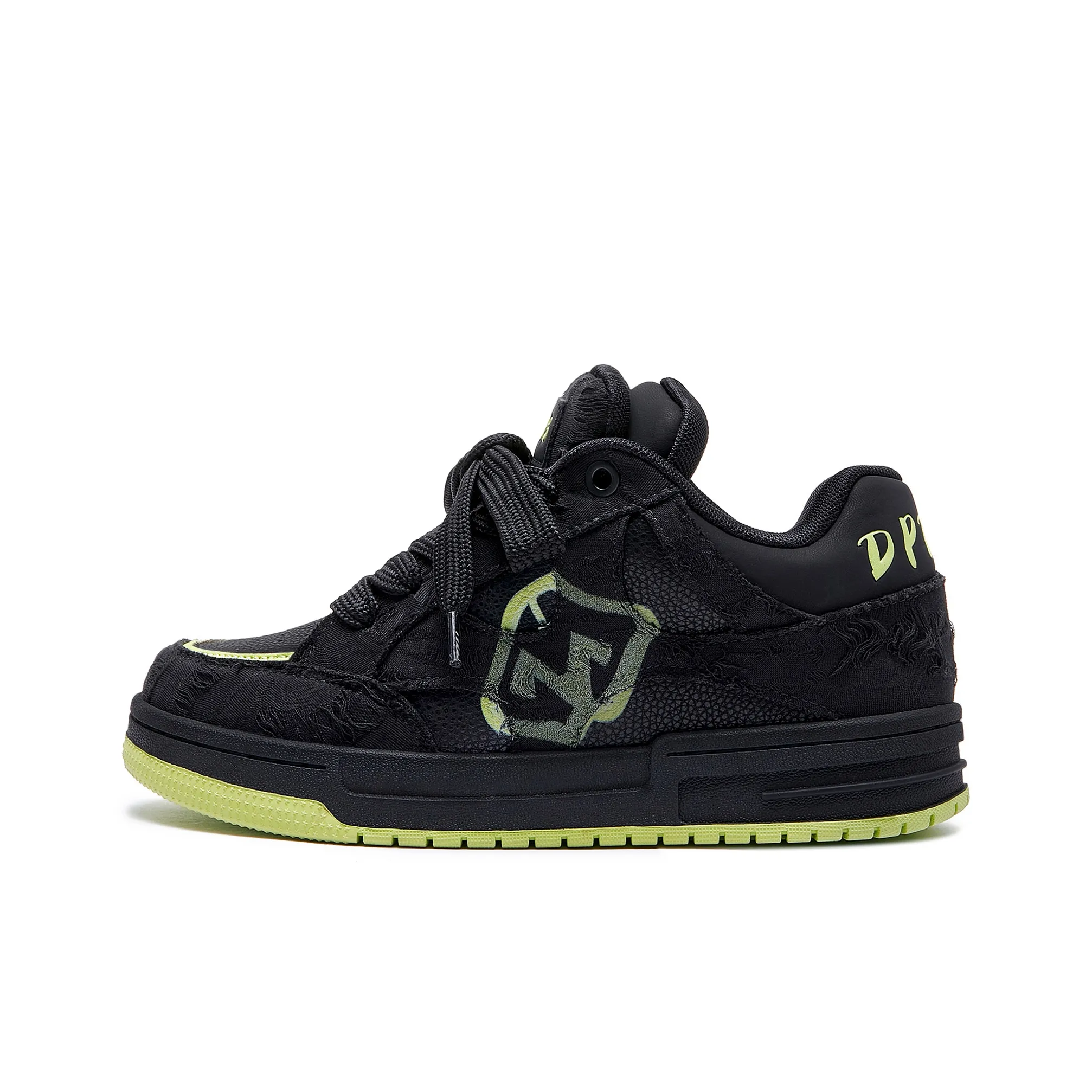 MQMS Скейтборд Кроссовки Низкие Черные Зеленые Унисекс