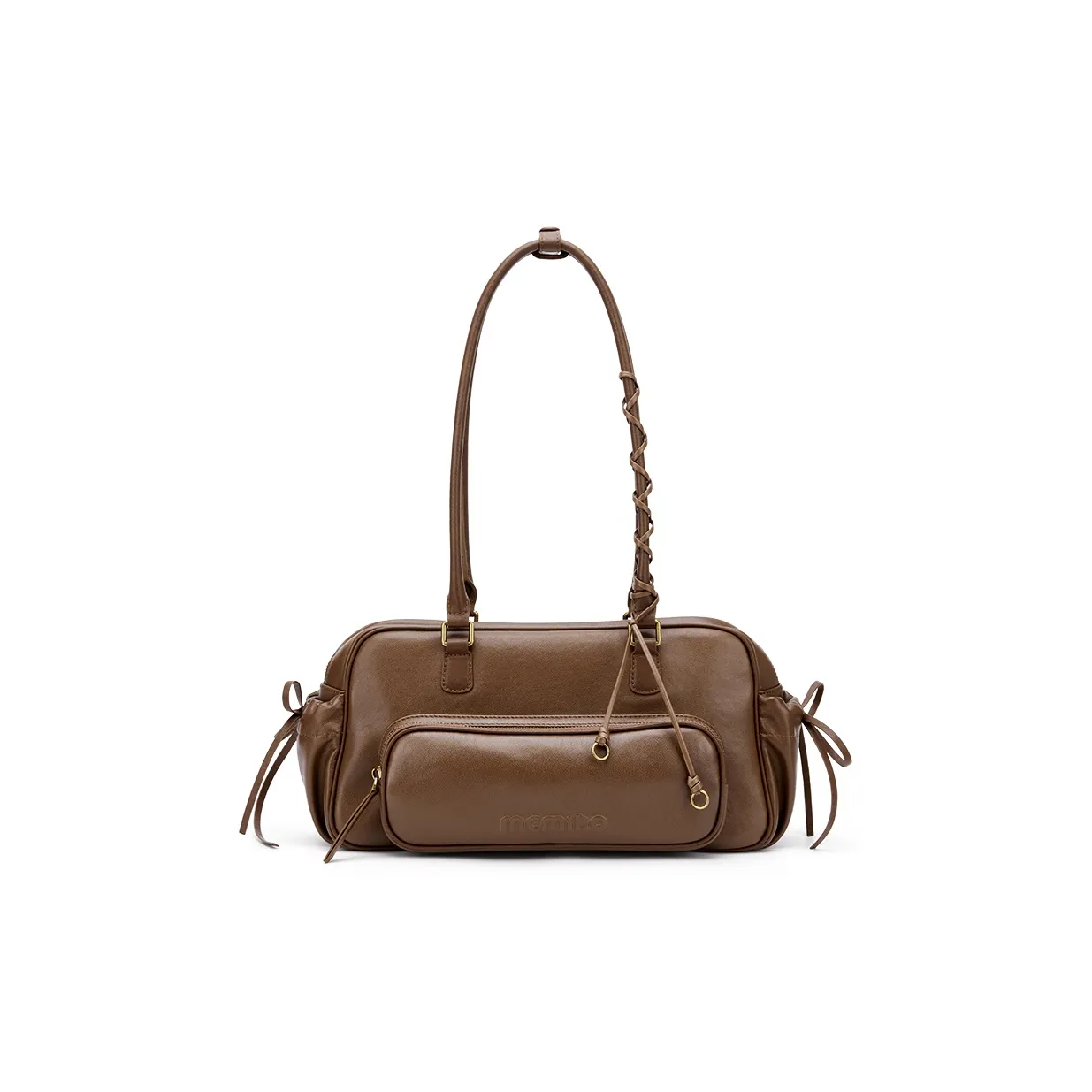 MCMIKO Cow Leather Patchwork With Artificial Leather Shoulder Bag Women's Vintage Brown
