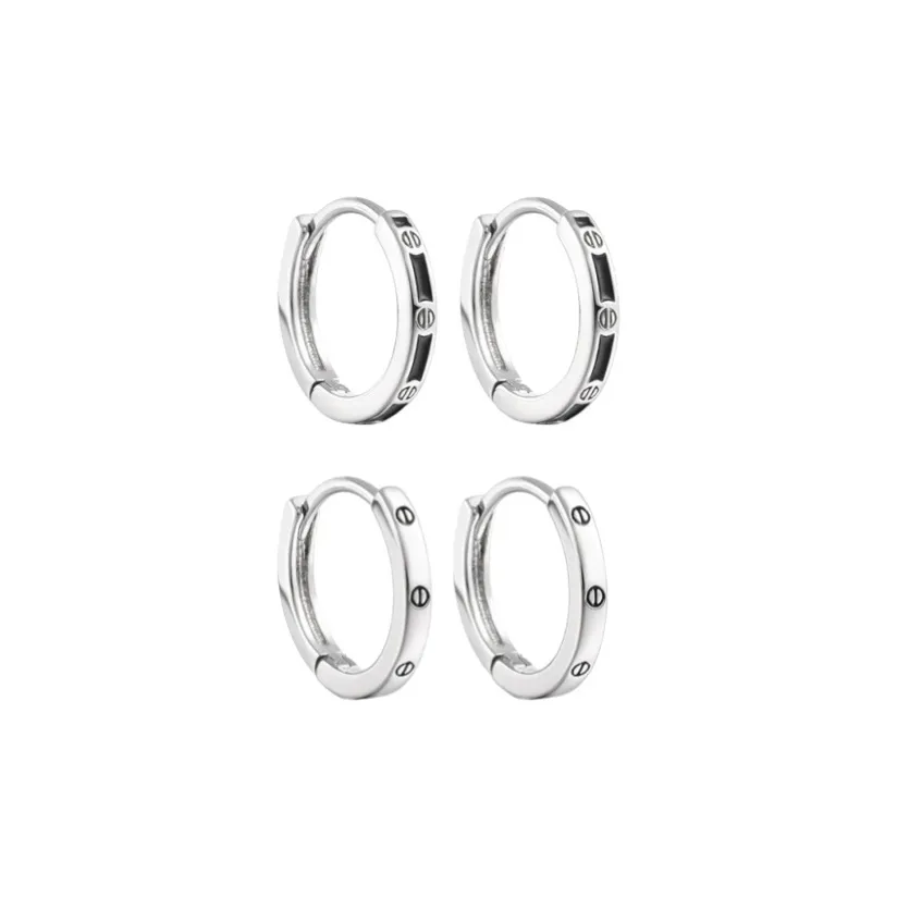 GELUTU Individual Trendy Versatile Alloy Students Everyday Commute Date Hoop Earrings Unisex