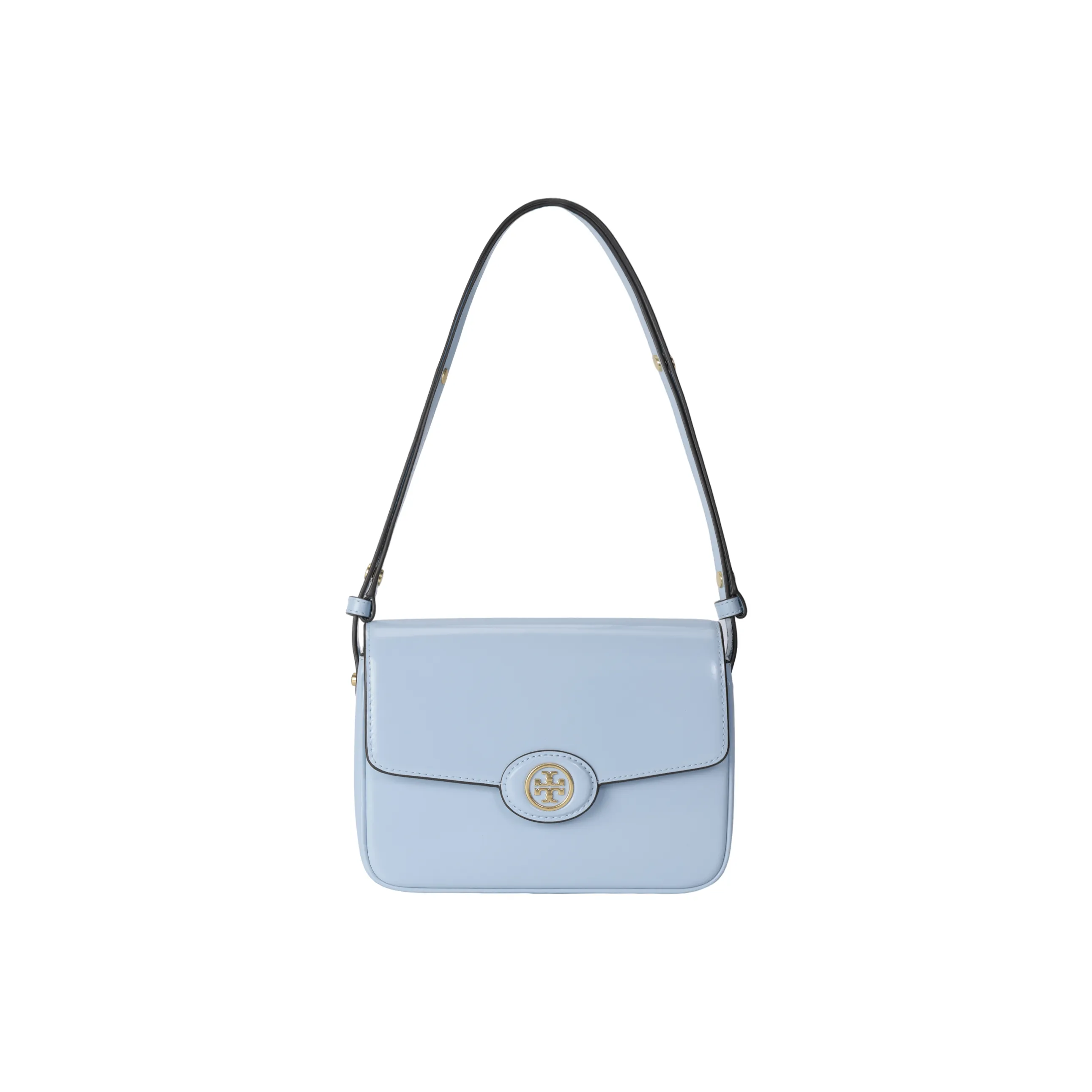TORY BURCH Robinson Patent Leather Crossbody Bag, Shoulder Bag Women's Lapis Lazuli