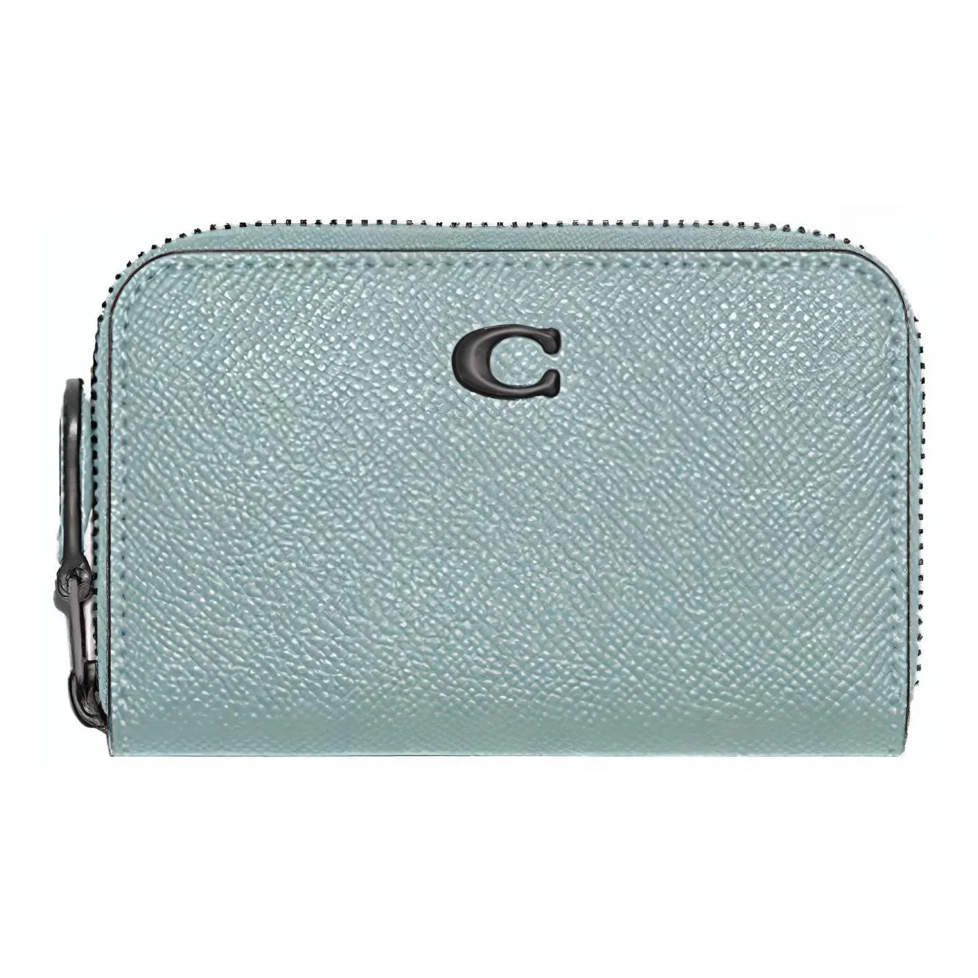 COACH Corner Zip Cow Leather Coin Purse Card Holder, Wallet Mini Women's Lake Green