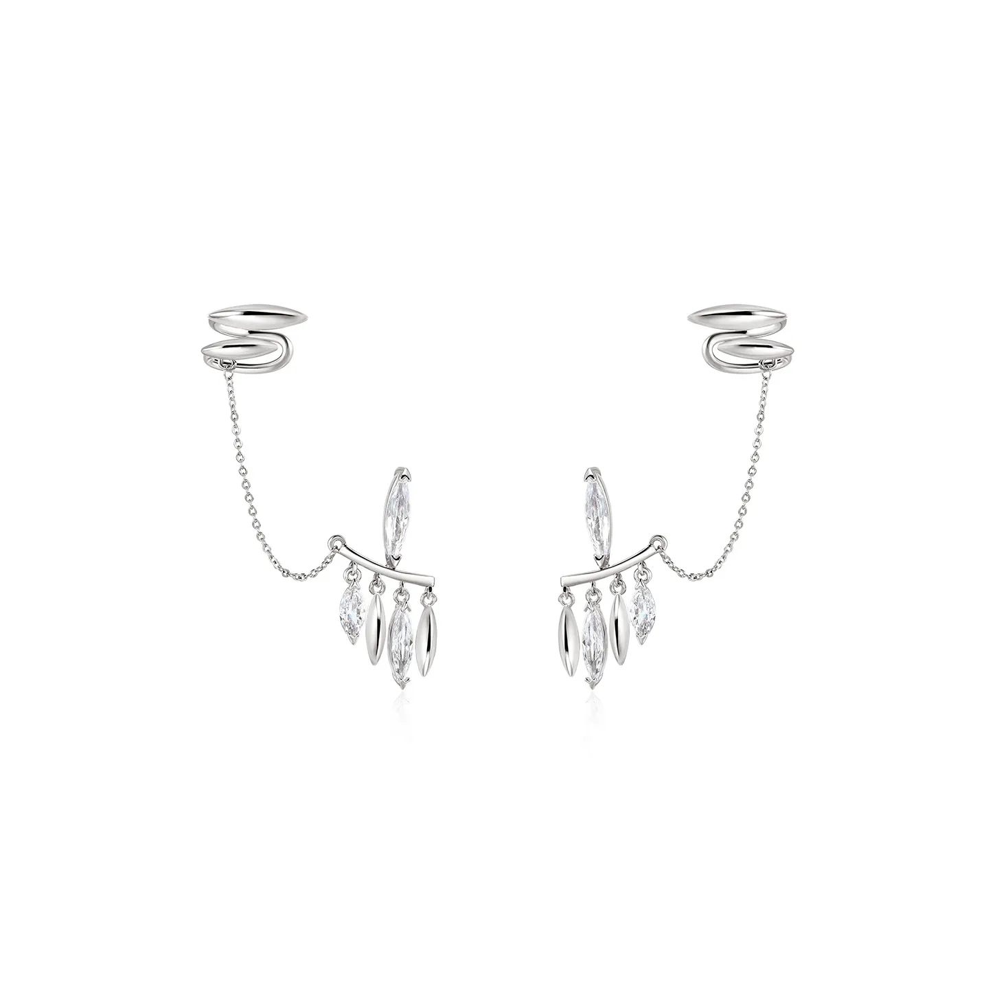 BOONEE ALUS Синтетический кубический цирконий Заколка для волос Серьги Женские