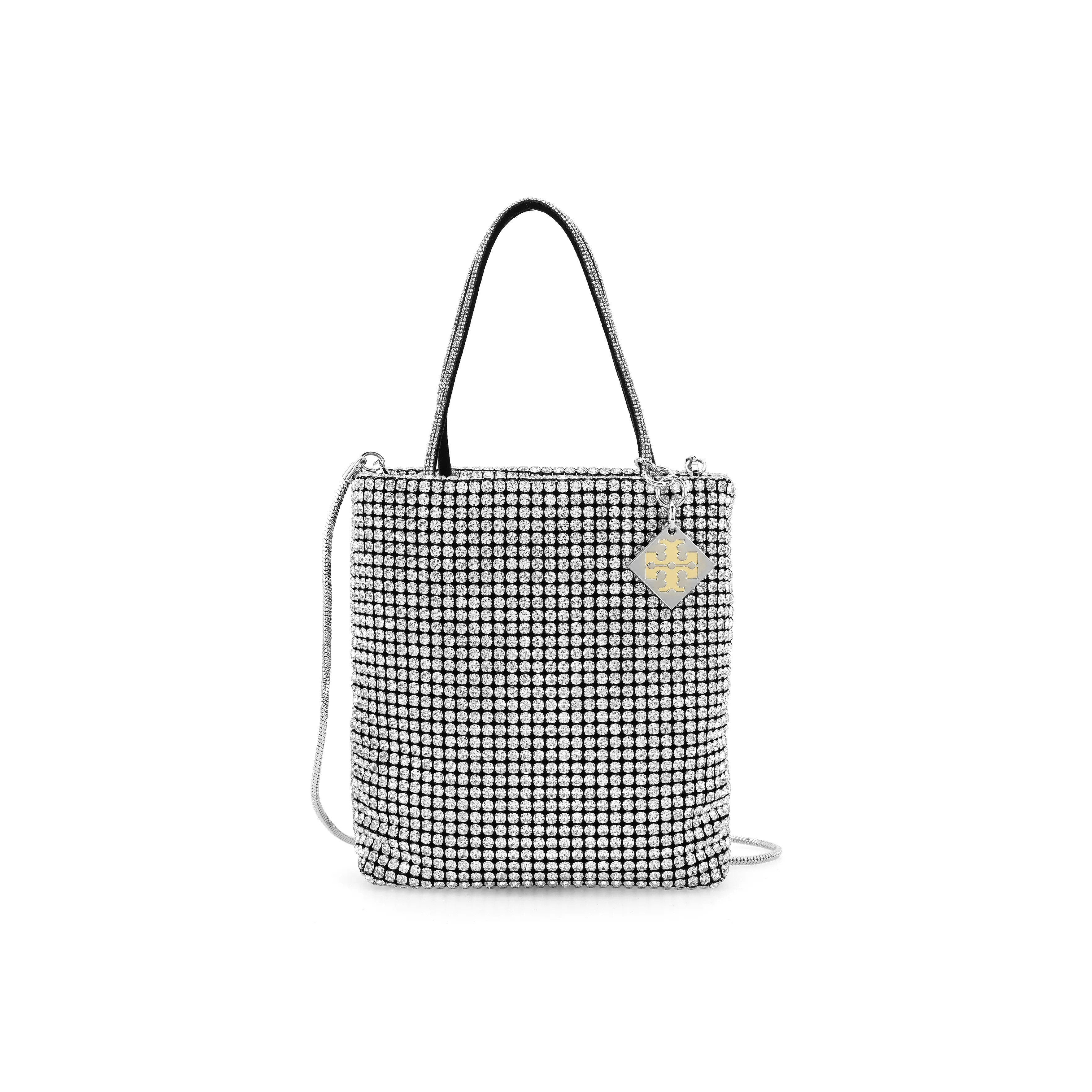 TORY BURCH Переработанный нейлон Сумка через плечо Сумка Мини Женская серебряная