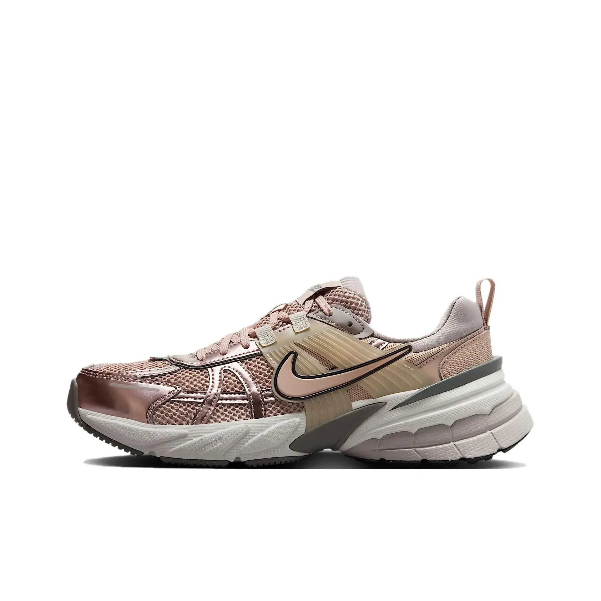 Nike V2K Run Slip-resistant Abrasion-resistant Low Top Casual Running Shoes Women's Beige
