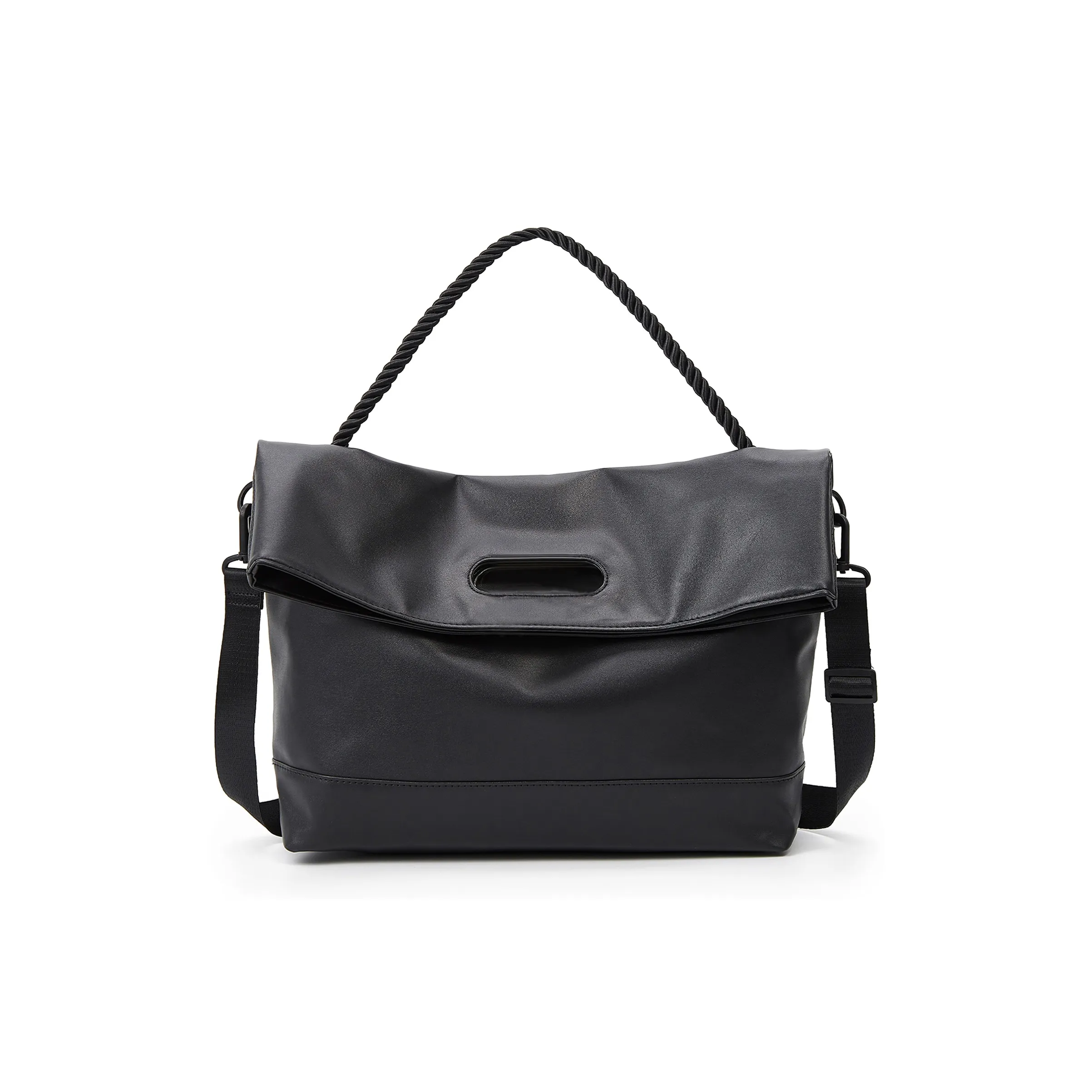TAKI PU Versatile Commute Travel Shoulder Bag, Crossbody Bag, Handbag Regular Unisex Brown/Black