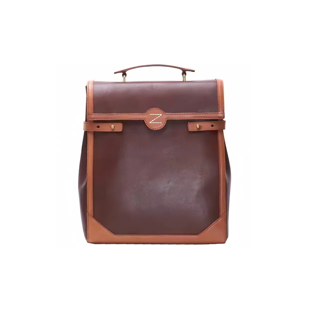 NOMK Подлинная коровья кожа первый слой растительного дубления рюкзак Carry стандартный унисекс цвет Morandi серый темно-коричневый