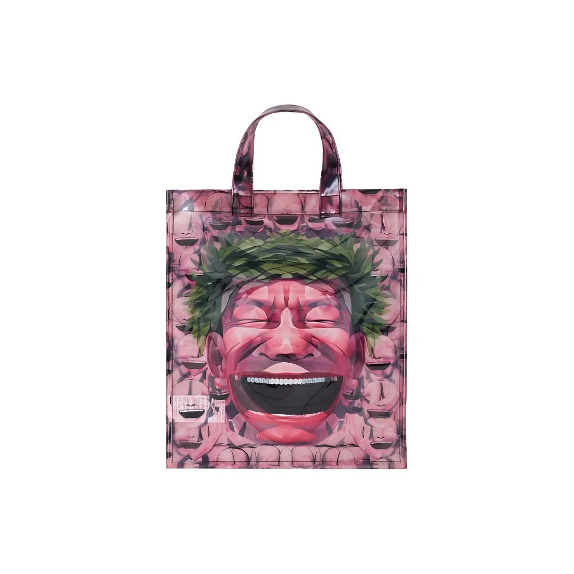 CDG Play Полиуретан Тоут Сумка Сумка для покупок Сумка Унисекс Вишневый цветок Розовый