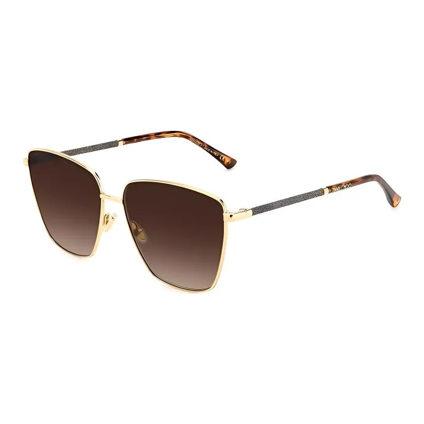 Jimmy Choo Metal Irregular Shape Sunglasses Women's Gold
