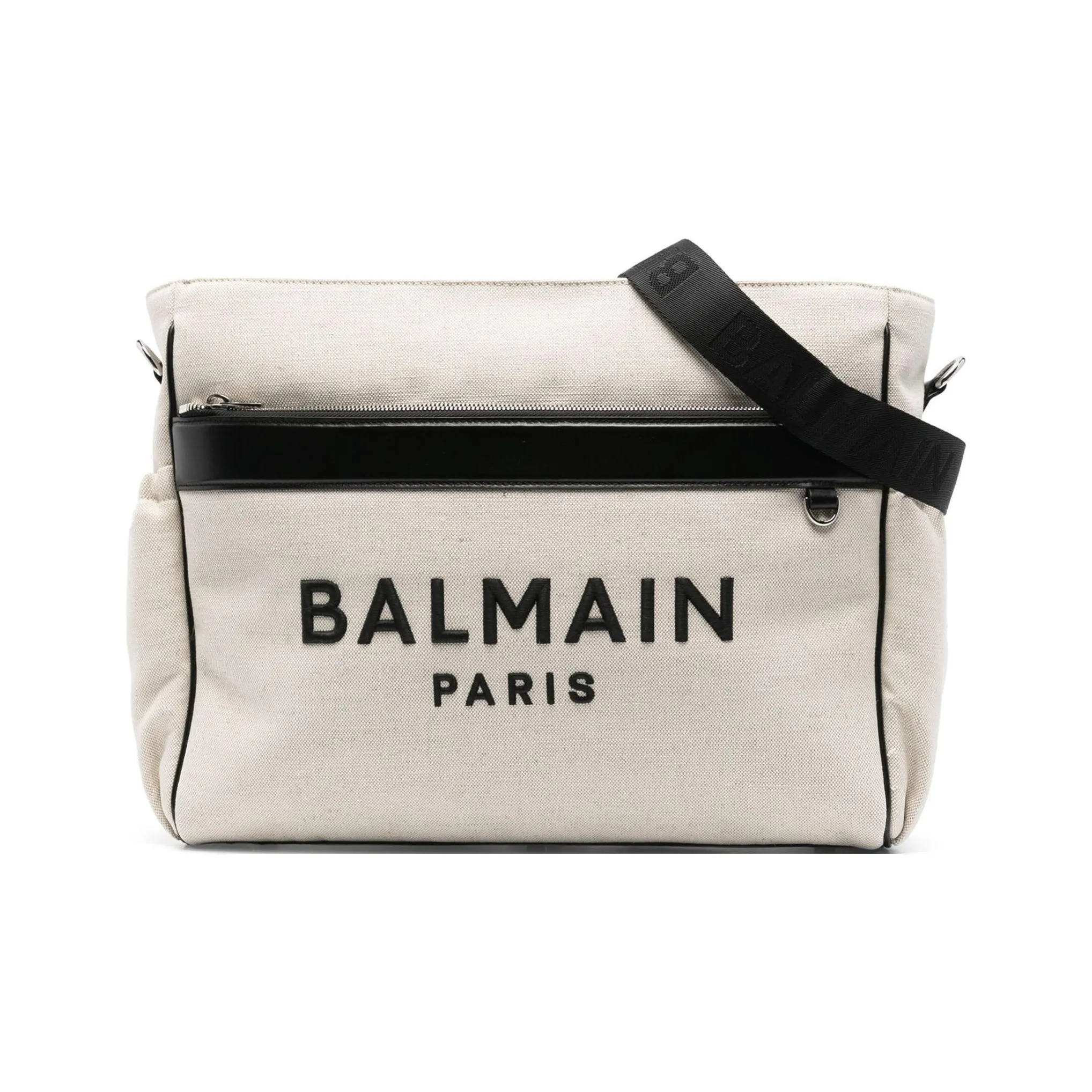 BALMAIN Polyester Diaper Bag, Crossbody Bag, Shoulder Bag Women's Beige & Black