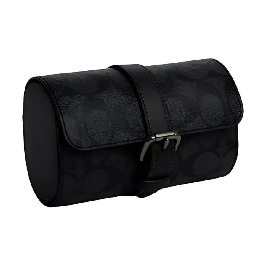COACH Искусственная кожа с коровьей кожей часы коробка сумка для хранения унисекс угольно-черный