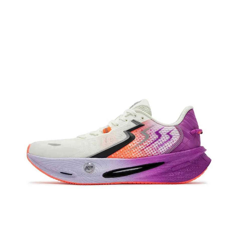 361° Wear-Resistant Rebound Slip-Resistant Low-Top Carbon Plate Sprint Casual Running Shoes Men's White Orange Purple