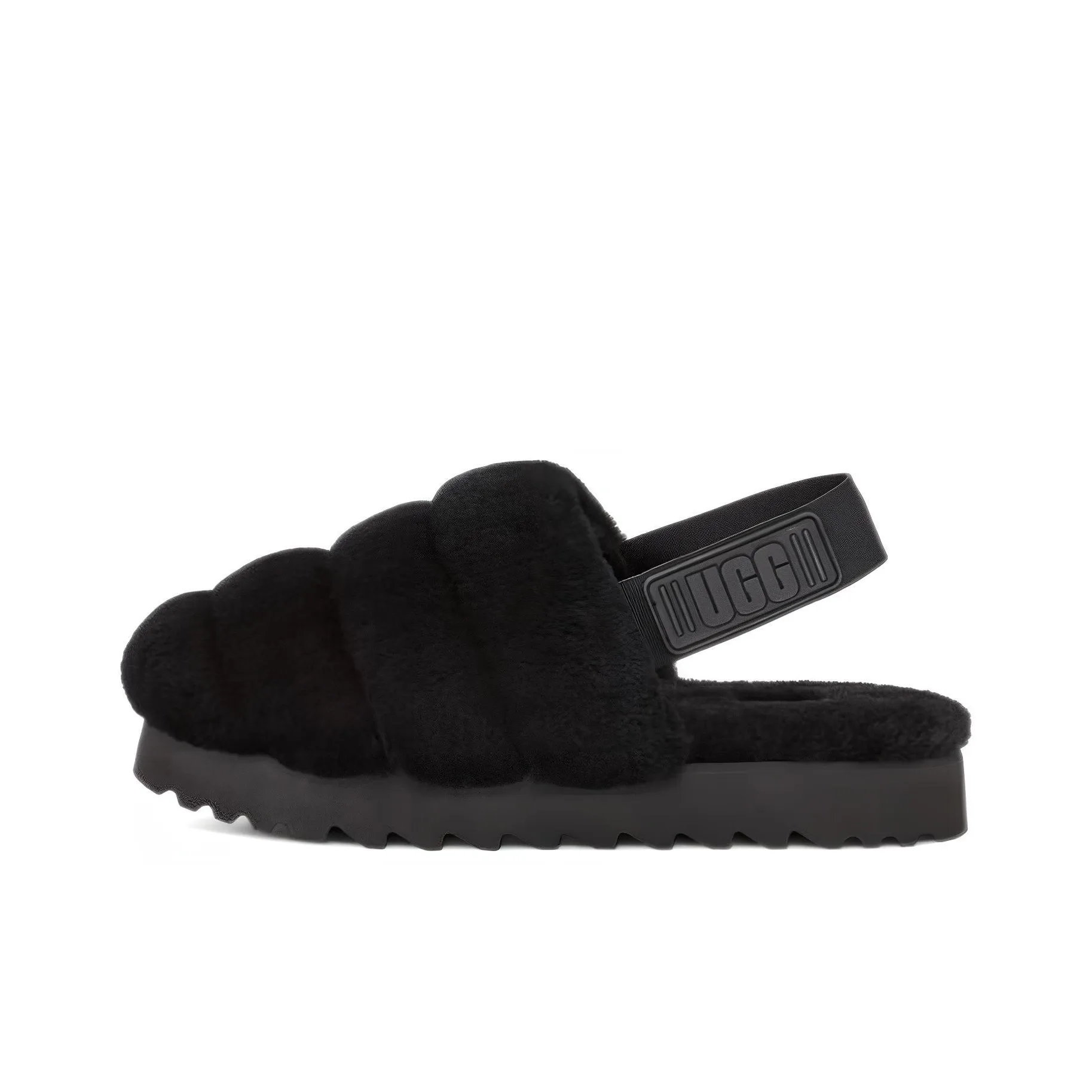UGG Супер Fluff Slipper Стильный Сандалии Женские Черный