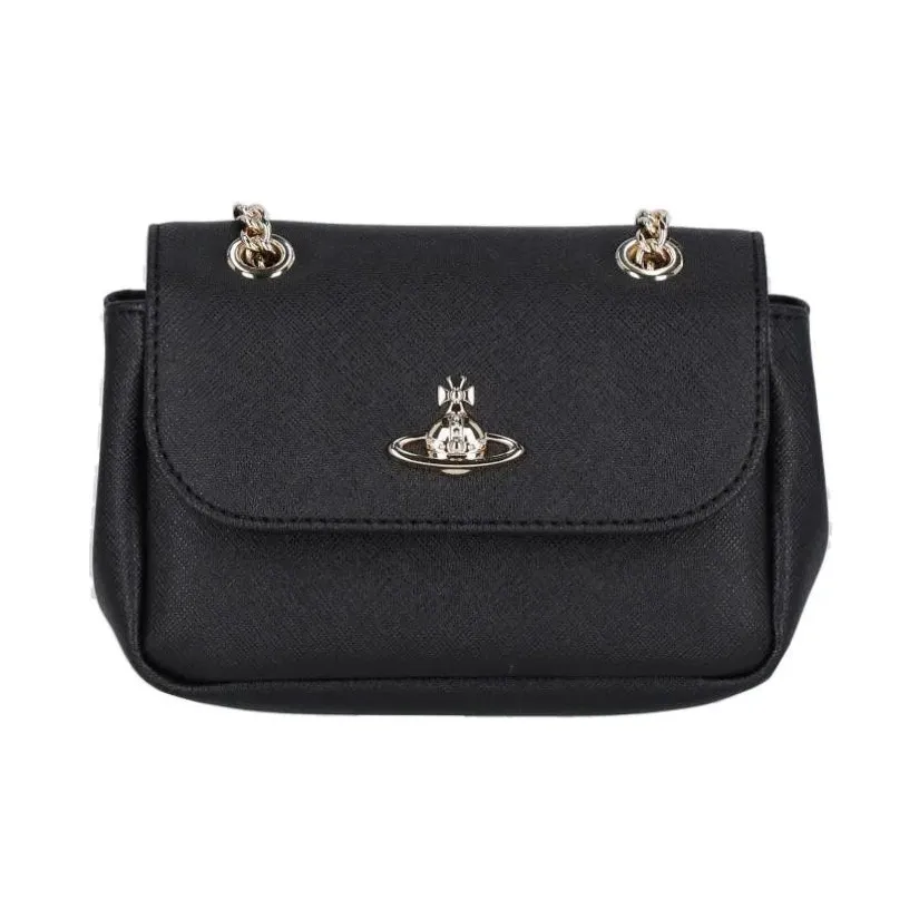 Vivienne Westwood Orb Plaque Foldover Top Shoulder Bag