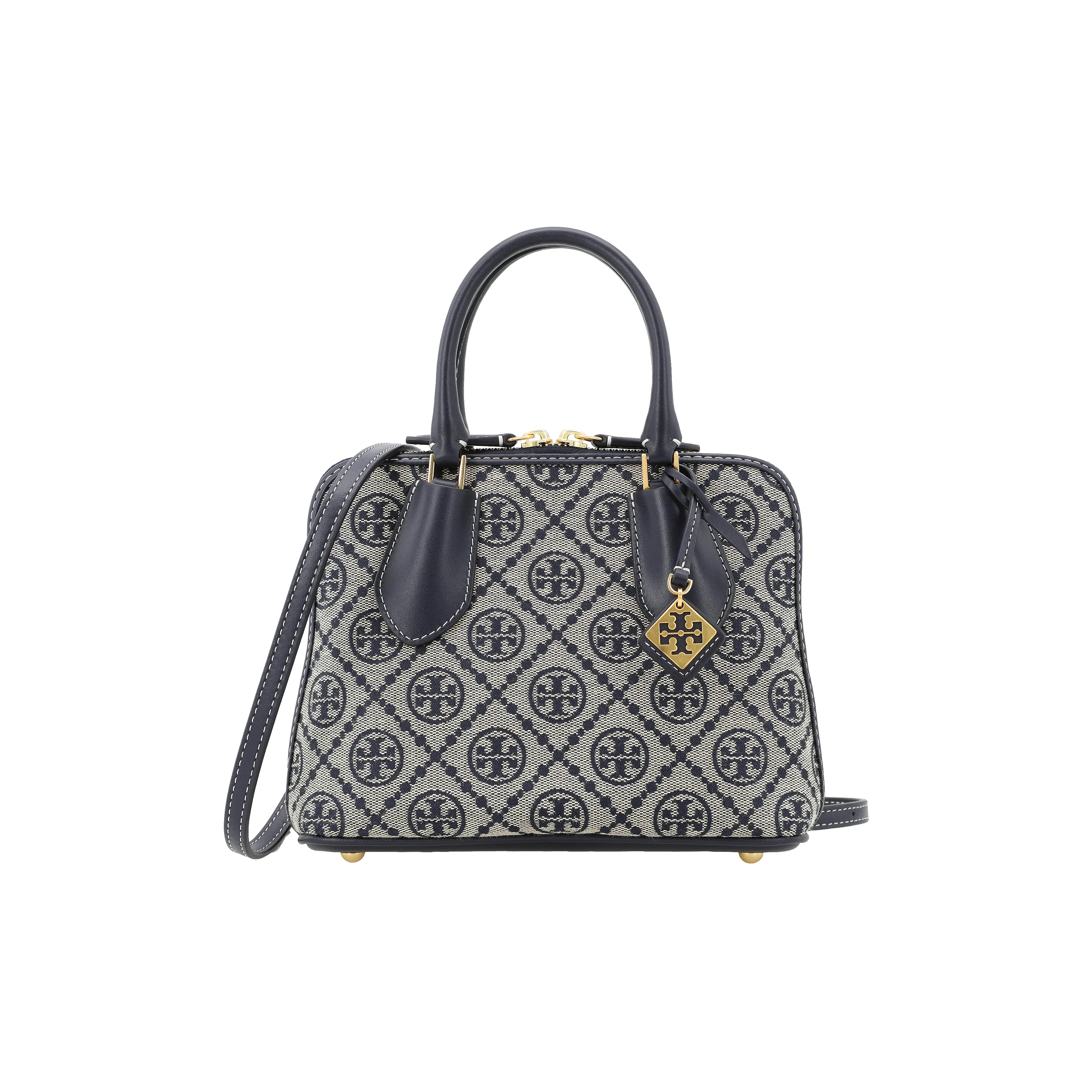 TORY BURCH T Monogram Сумка через плечо из ткани с коровьей кожей мини-сумка женская морской синий