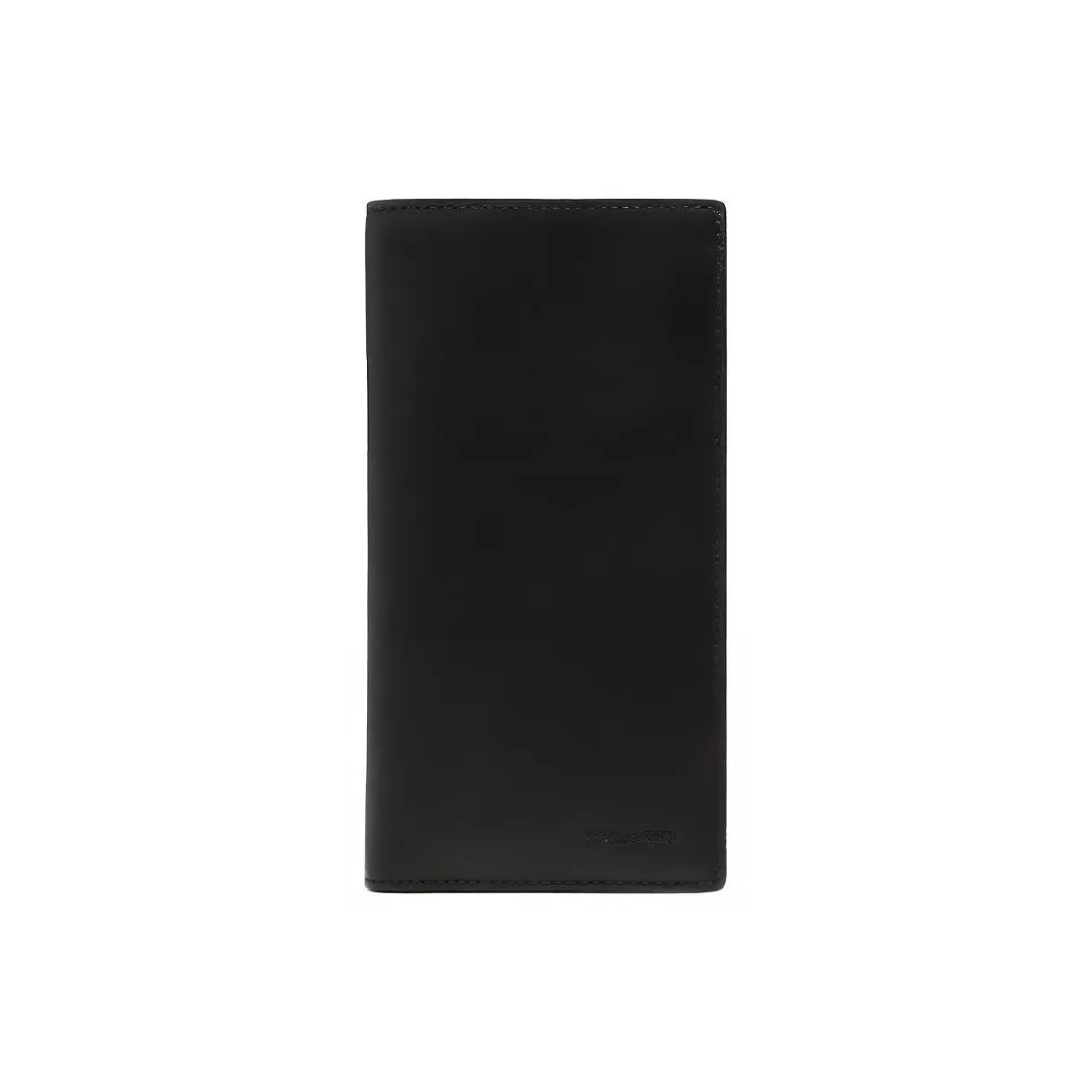 COACH Calfskin Leather Card Holder Clutch Passport Holder Men's Black