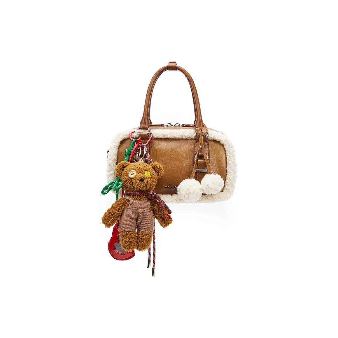 MCMIKO Коровья кожа Бостон Сумка через плечо Сумка Женская Тепло-коричневый