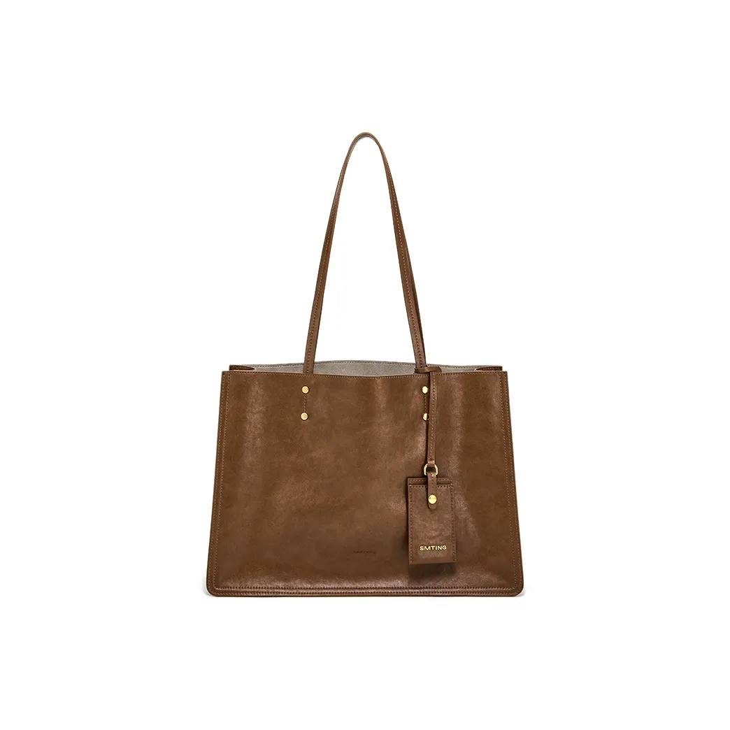 Simedin Cattle Cut Кожа Ткань Тоут Сумка на плечо Сумка Большая Женская Кофейная