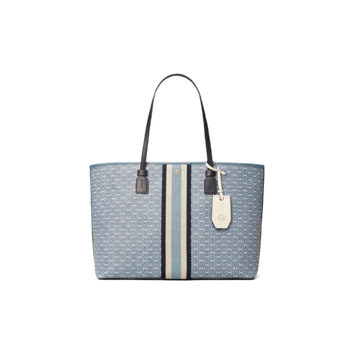 TORY BURCH Gemini Link Холст Тоут Сумка Сумка для покупок Сумка Сумка через плечо Большая Женская Озерный Синий