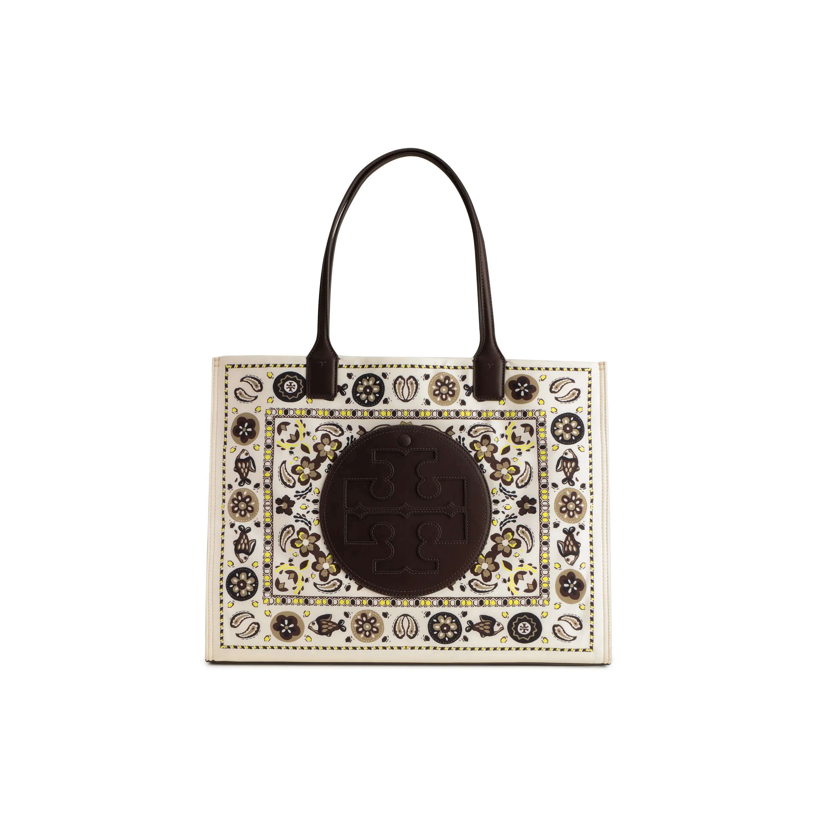 TORY BURCH Ella Fabric+Artificial Leather Tote Bag, Shopping Bag, Handbag, Shoulder Bag Tubas Women's Multicolor